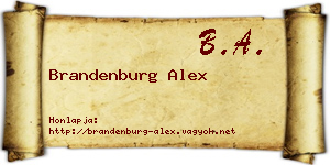 Brandenburg Alex névjegykártya